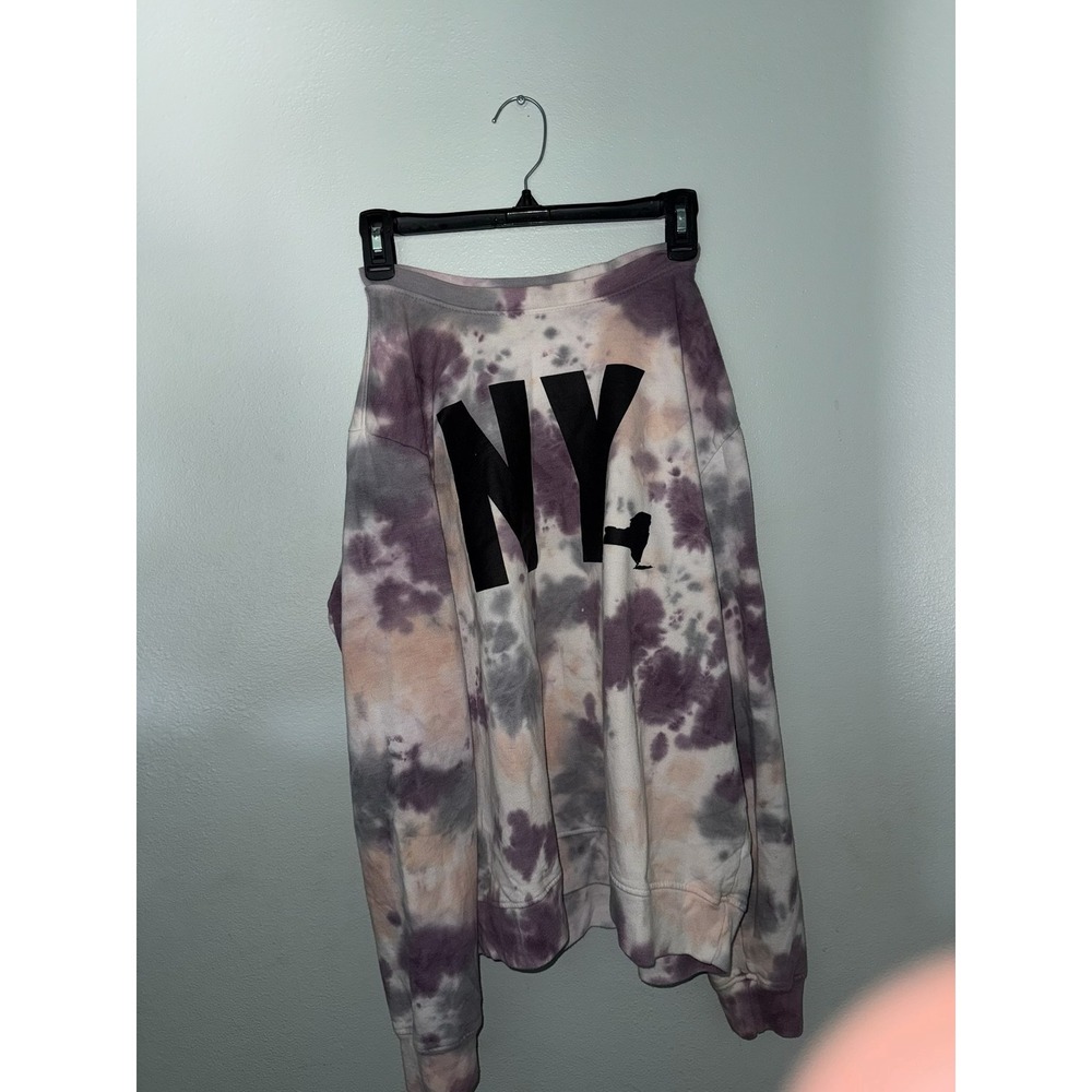 NY Tie Dye Crew Neck Sweatshirt - Trendy Graphic Pullover